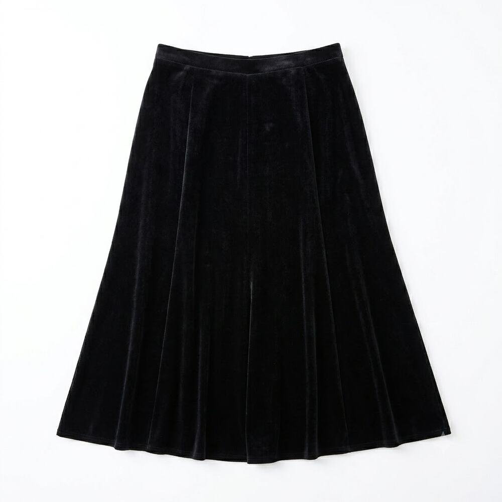 Chicos Travelers Stretchy Jersey Midi Skirt Black Pull On Vintage Womens XL 3